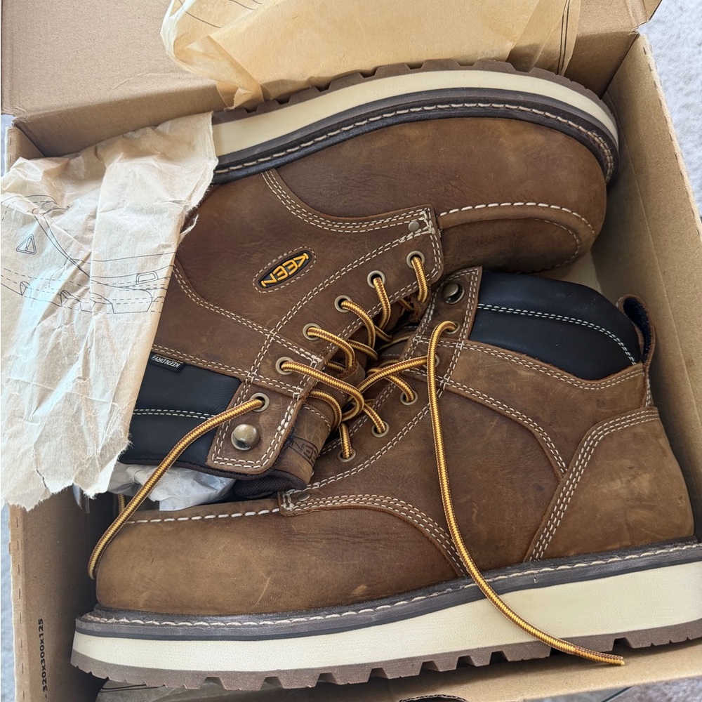 KEEN Men's Utility 6” Composite Toe WP Wedge Sole Moc Toe Work Boot